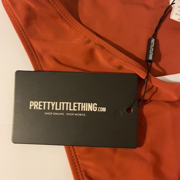 Pretty little thing brown high waisted bikini bottom size US 4 NWT - Picture 6 of 8